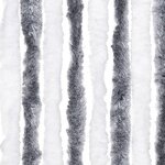 vidaXL Rideau anti-mouches gris et blanc 100x200 cm chenille