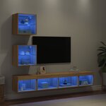 vidaXL Unités murales TV avec LED 5 Pièces chêne sonoma bois d'ingénierie