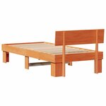 vidaXL Cadre de lit Marron cire 90 x 190 cm Bois massif en pin