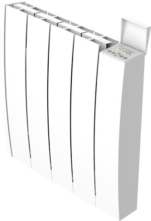 Radiateur électrique fixe à inertie sèche horizontal manao en céramique 1000w - thermostat digital lcd - blanc  - voltman