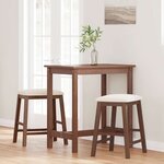 vidaXL chaises de bar avec coussins 2 Pièces marron bois massif d'hévéa