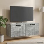 vidaXL Meuble TV mural Gris béton 78 5 x 31 x 30 cm Bois d'ingénierie