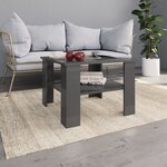 Vidaxl table basse gris brillant 60 x 60 x 42 cm aggloméré