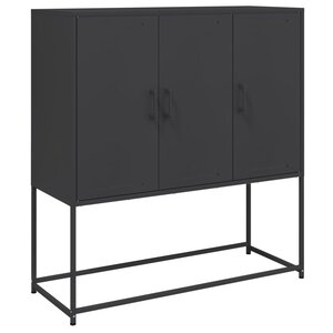 vidaXL Buffet haut noir 100 5x39x107 cm acier
