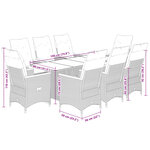 vidaXL Ensemble de bistro de jardin 9 Pièces coussins noir poly rotin