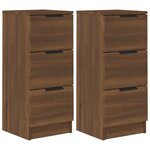 vidaXL Buffets 2 Pièces chêne marron 30x30x70 cm Bois d'ingénierie