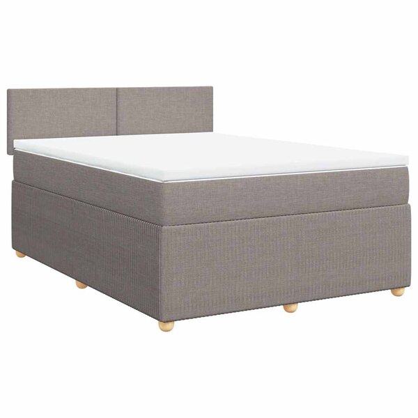 vidaXL Sommier à lattes de lit avec matelas Taupe 140x190 cm Tissu