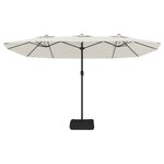 vidaXL Parasol de jardin à double tête avec LED blanc sable 449x265 cm