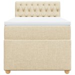 vidaXL Sommier à lattes de lit avec matelas Crème 100x200 cm Tissu