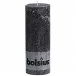 Bolsius bougie pilier rustique 190 x 68 mm anthracite 6 pcs