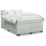 vidaXL Sommier à lattes de lit et matelas Gris clair 160x200cm Velours