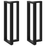 vidaXL Pieds de table de bar en T  2 pièces  noir  40 x 35 x (110-111) cm  acier