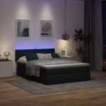 vidaXL Lit ottoman avec matelas et LED noir 140x190 cm tissu