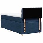 vidaXL Sommier à lattes de lit avec matelas Bleu 100x200 cm Tissu