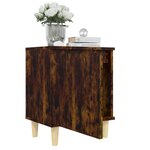 vidaXL Table de chevet avec pieds en bois Chêne fumé 40x30x50 cm