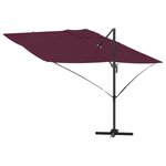 vidaXL Parasol déporté Rouge Bordeaux Polyester  Acier Grand
