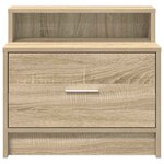 vidaXL Table de chevet avec tiroir chêne sonoma 51x31x47 cm