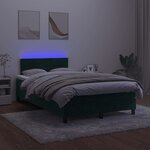 vidaXL Sommier à lattes de lit avec matelas LED vert foncé 120x190 cm