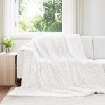 vidaXL Jeté Blanc 240 x 220 cm Toison