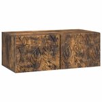 vidaXL Meuble TV mural 98 x 41 x 30 cm Chêne fumé Bois d'ingénierie