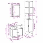 vidaXL Set de meubles de salle de bain 3 pièces en chêne noir - Bois d'ingénierie