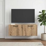 vidaXL Meuble TV mural 78 5 x 41 x 30 cm Chêne artisanal