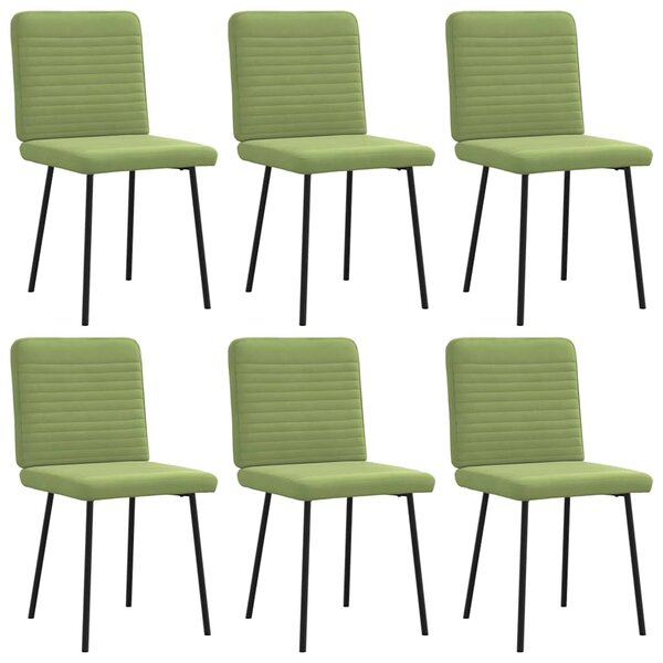vidaXL Chaises à manger lot de 6 vert clair velours