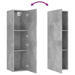 vidaXL Meuble TV Gris béton 30 5x30x110 cm Bois d’ingénierie