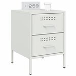 vidaXL Table de chevet blanc 36x39x50 5 cm acier