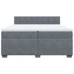 vidaXL Sommier à lattes de lit et matelas Gris foncé 200x200cm Velours
