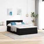 VidaXL Cadre de lit ottoman avec matelas noir 140x200 cm velours