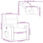 vidaXL Fauteuil inclinable de massage électrique vert foncé velours