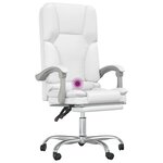 Fauteuil de massage inclinable de bureau informatique étude similicuir blanc 02_0025400