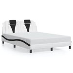 vidaXL Cadre de lit avec lumières LED blanc noir 120x200 cm similicuir