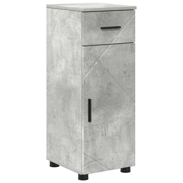 vidaXL Cabinet de salle de bain avec tiroir Gris béton 30 x 35 x 80 cm