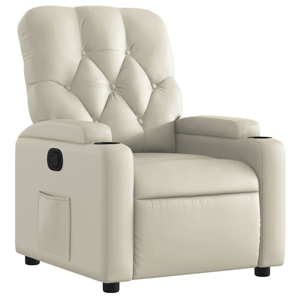 vidaXL Fauteuil inclinable Crème Similicuir
