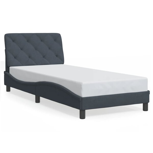 vidaXL Cadre de lit sans matelas gris foncé 90x190 cm velours