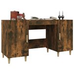 vidaXL Bureau Chêne fumé 140x50x75 cm Bois d'ingénierie