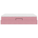 vidaXL Lit avec rangement et matelas Rose 140 x 190 cm Velours