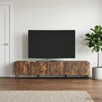 vidaXL Meuble TV Chêne fumé 147 x 34 5 x 32 cm Bois d'ingénierie