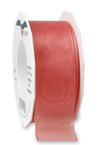 Organza four seasons 25-m-rouleau 40 mm  corail laitonné