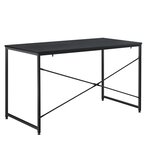 Bureau poste de travail d ordinateur table métal et MDF 120 cm noir 03_0003512