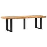vidaXL Banc 160 cm bois de manguier brut massif et acier