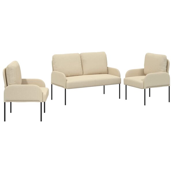 vidaXL Ensembles de canapés 3 Pièces Crème 115 x 56 x 80 cm Contreplaqué
