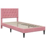 vidaXL Cadre de lit avec tête de lit Rose 100 x 200 cm Velours