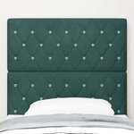 vidaXL Tête de Lit LED Argyle Manuel Vert foncé 90 cm Velours