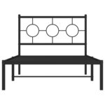 vidaXL Cadre de lit métal sans matelas avec tête de lit noir 100x200cm