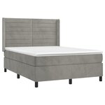 vidaXL Sommier à lattes de lit matelas et LED Gris clair 140x190 cm