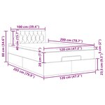 vidaXL Cadre de lit ottoman avec matelas rose 120x200 cm velours