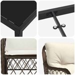 vidaXL Ensemble de salle à manger pour jardin 3 Pièces Marron Poly rotin